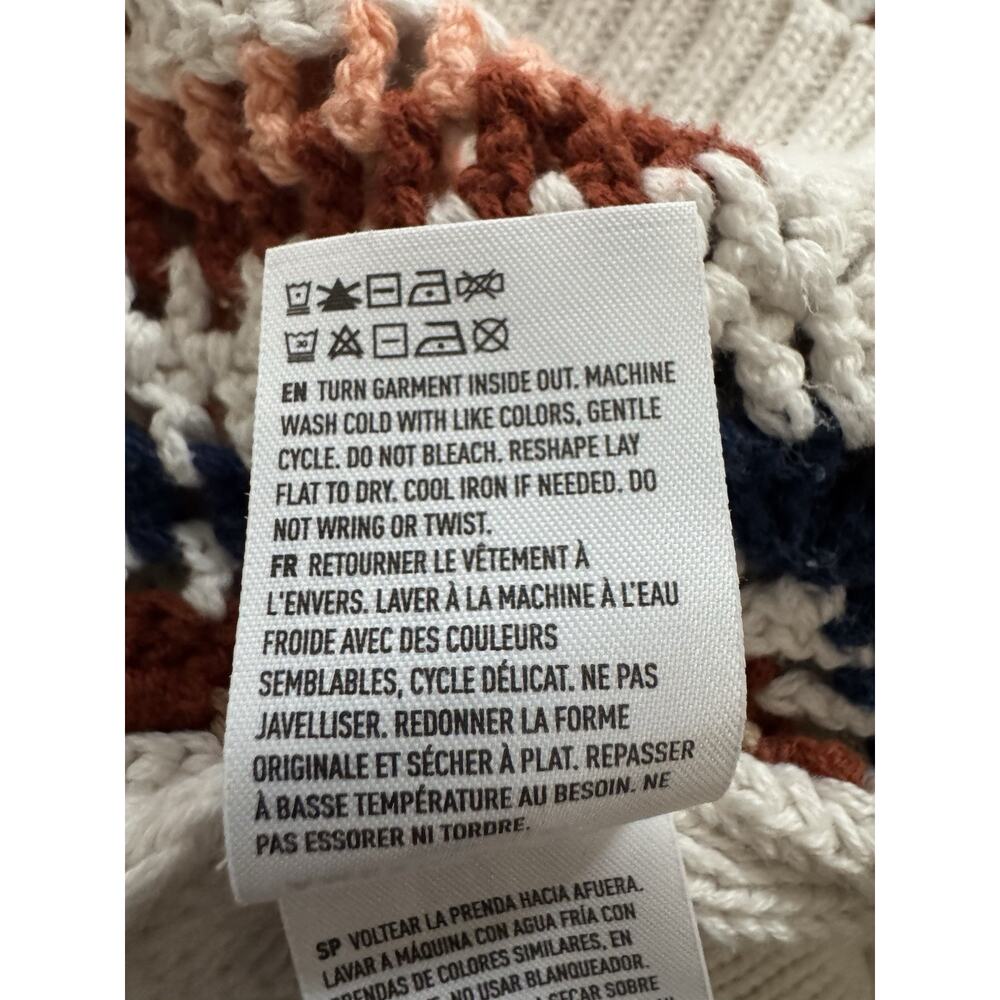 American Eagle Crochet Sweater XS GUC Cream Granny Square Boho Crop Knit - Picture 8 of 8